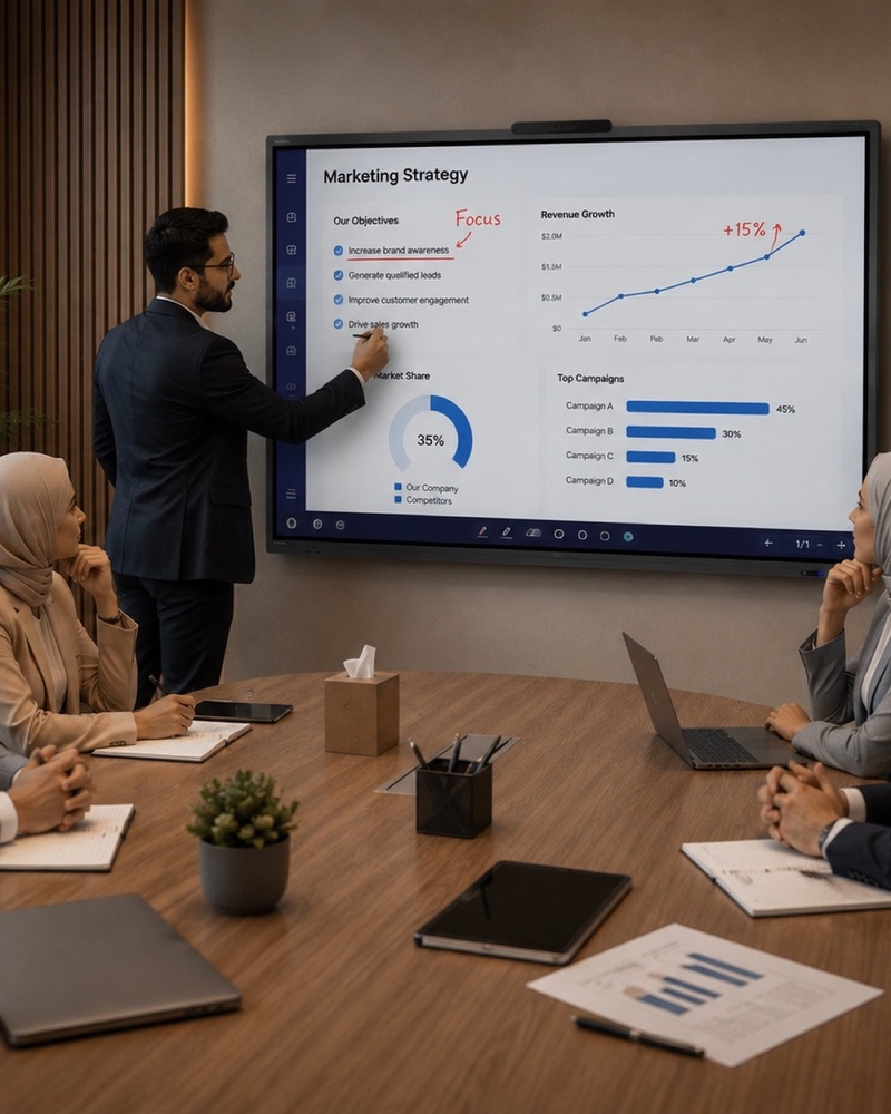 تدريب عملي على الشاشة التفاعلية