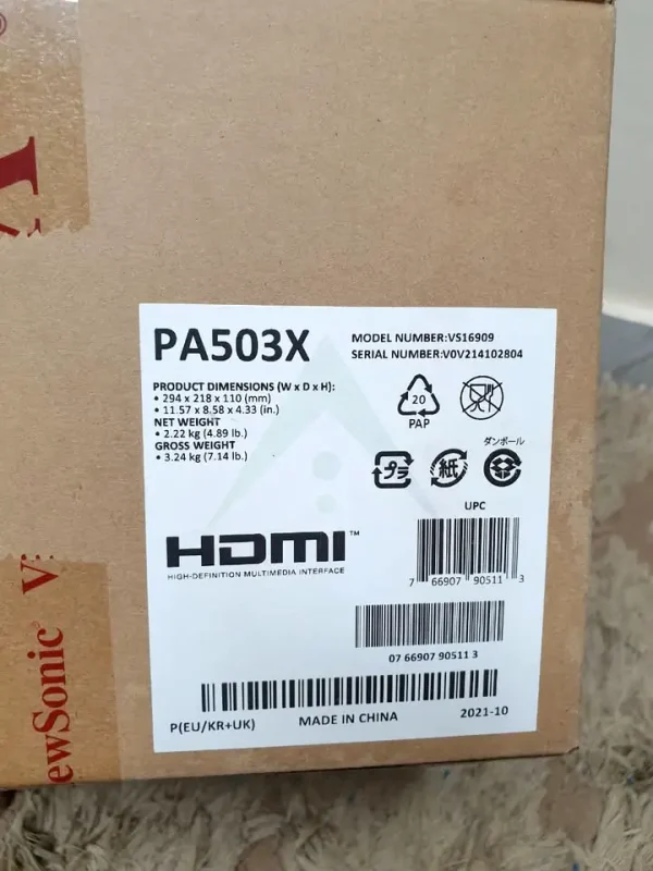 ⁦ViewSonic PA503X 3800 Lumens XGA Projector (Open Box)⁩ - الصورة ⁦8⁩