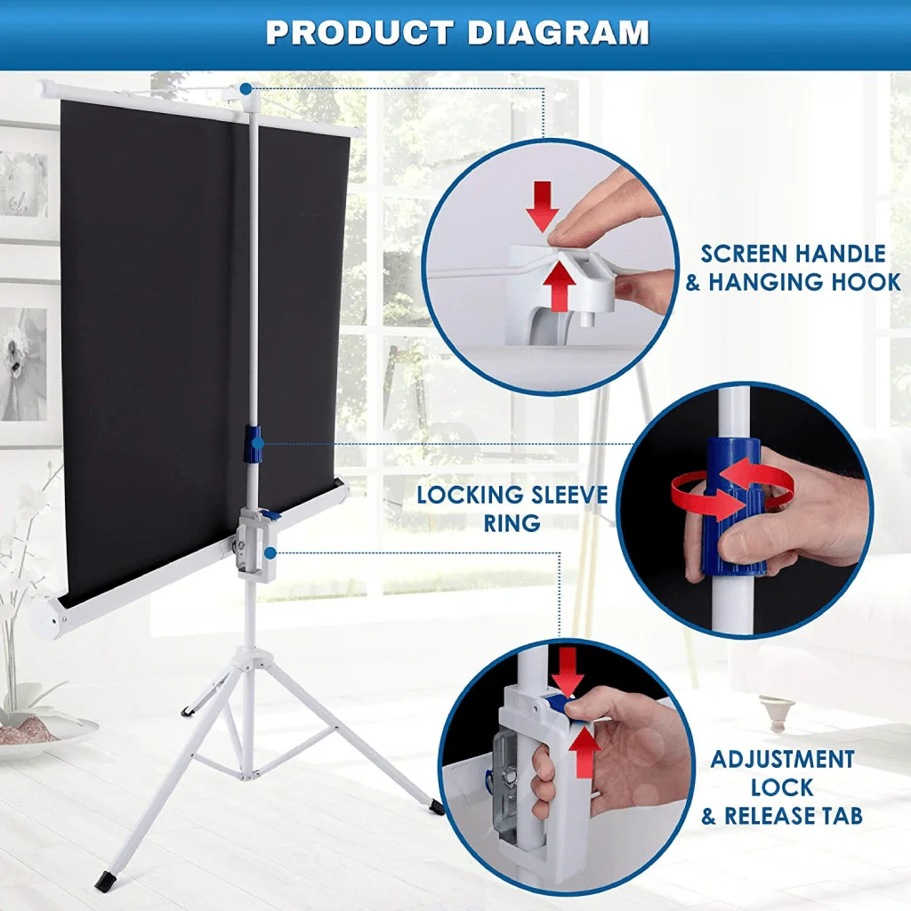 Tripod Projector Screen 244x244cm - Image 3